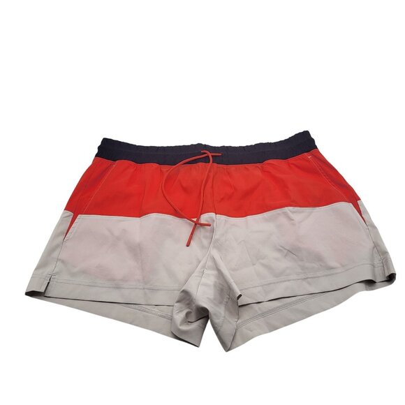 Athleta Pants - ATHLETA Oahu Colorblock Shorts Womens SZ 16 Orange Blue Summer Beach Athleisure
